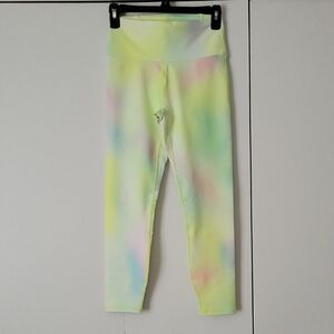 Fabletics Yellow and Green Leggings High Waist Stretch